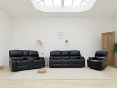 Orla Electric Recliner 3+2+1 Sofa Set - Black