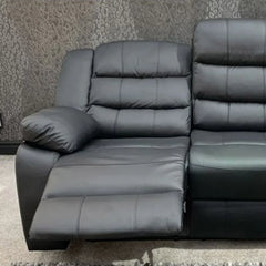 Roma Leather Recliner Sofa with Cupholders - 3+2 Seater Sofa Grey