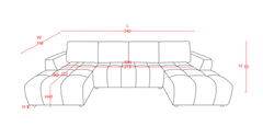 Shanghai Luxury U Shape Sofa Bed - Grey