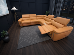 Somerville Electric Recliner Corner Sofa - Tan