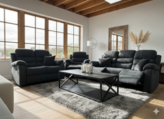Stanley Manual Recliner 1 Seater Sofa - Black