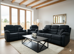 Stanley Manual Recliner 1 Seater Sofa - Black
