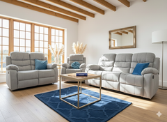 Stanley Manual Recliner 3 Seater Sofa - Grey