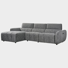 Turin Electric Recliner Sofa Charcoal Left Hand Corner