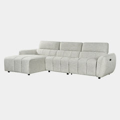 Turin Electric Recliner Sofa Silver Left Hand Corner