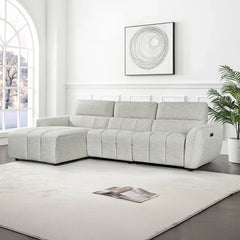 Turin Electric Recliner Sofa Silver Left Hand Corner