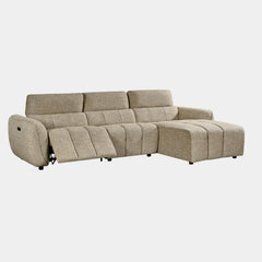 Turin Electric Recliner Sofa Mocha Right Hand Corner
