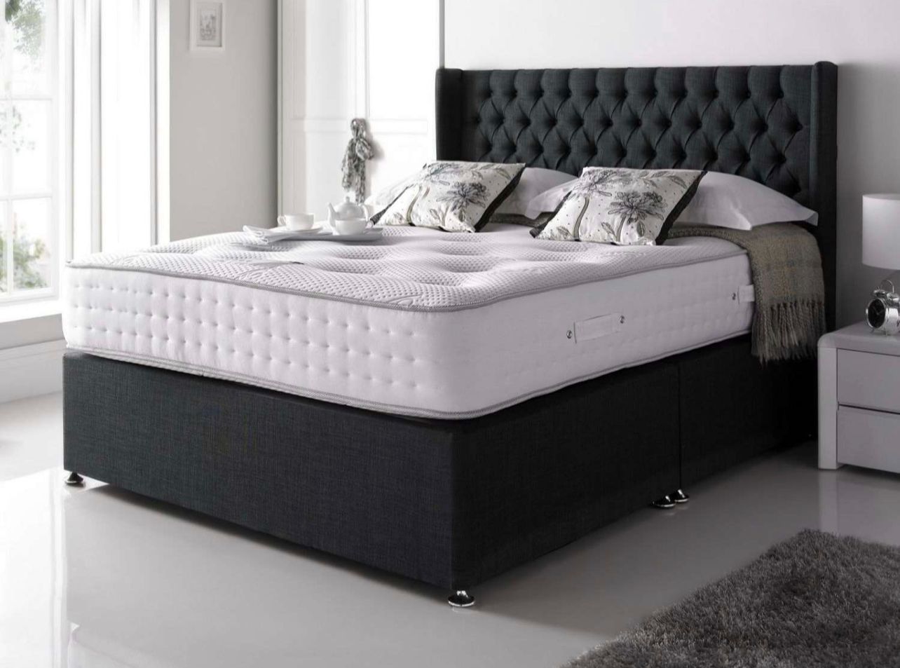 Chesterfield 6FT Super King Size Wing Divan Bed