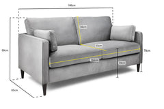 Whittaker Plush 3 Seater Sofa - Grey