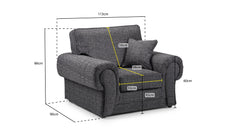 Wilcot Armchair Sofa - Grey