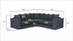 Bentley Charcoal Large Corner Sofa