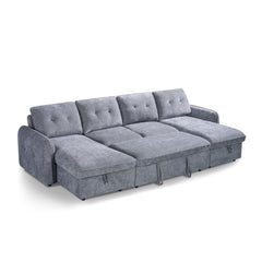 Moscow U Shaped Storage Sofa Bed - Grey