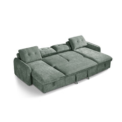 Moscow U Shaped Storage Sofa Bed - Olive